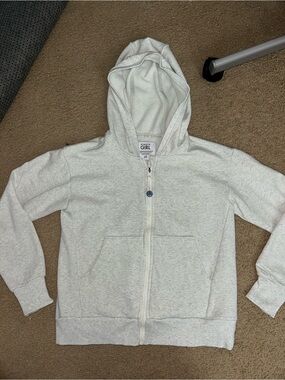 Athleta Heather Light Gray Girls Zip Hoodie